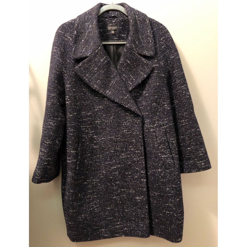 TOPSHOP - Boucle Fleck Cocoon Coat - Sz Small